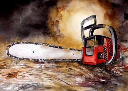 Texas chainsaw Massacre chainsaw painting
