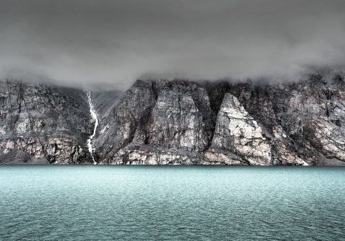 Foggy morning in Baffin Bay, Canada