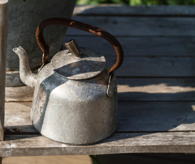 Rusty old tea kettle