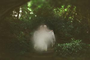 The White Lady walking through the forest