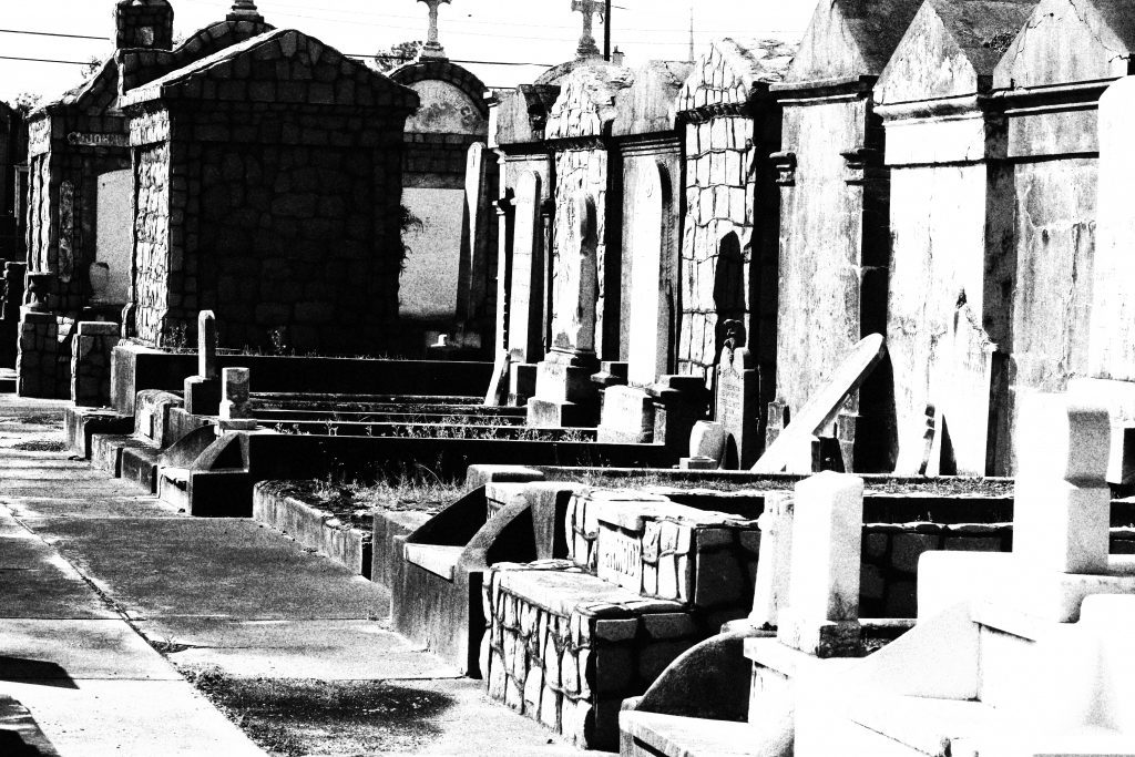 Lafayette Cemetery 2 Puzzle Box Horror images row of tombs black and white