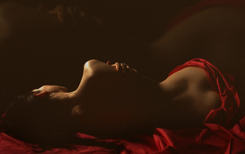 The silhouette of a woman in bed, Succubus
