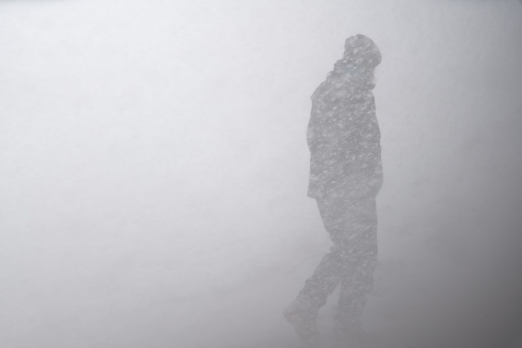 Walking in a blizzard