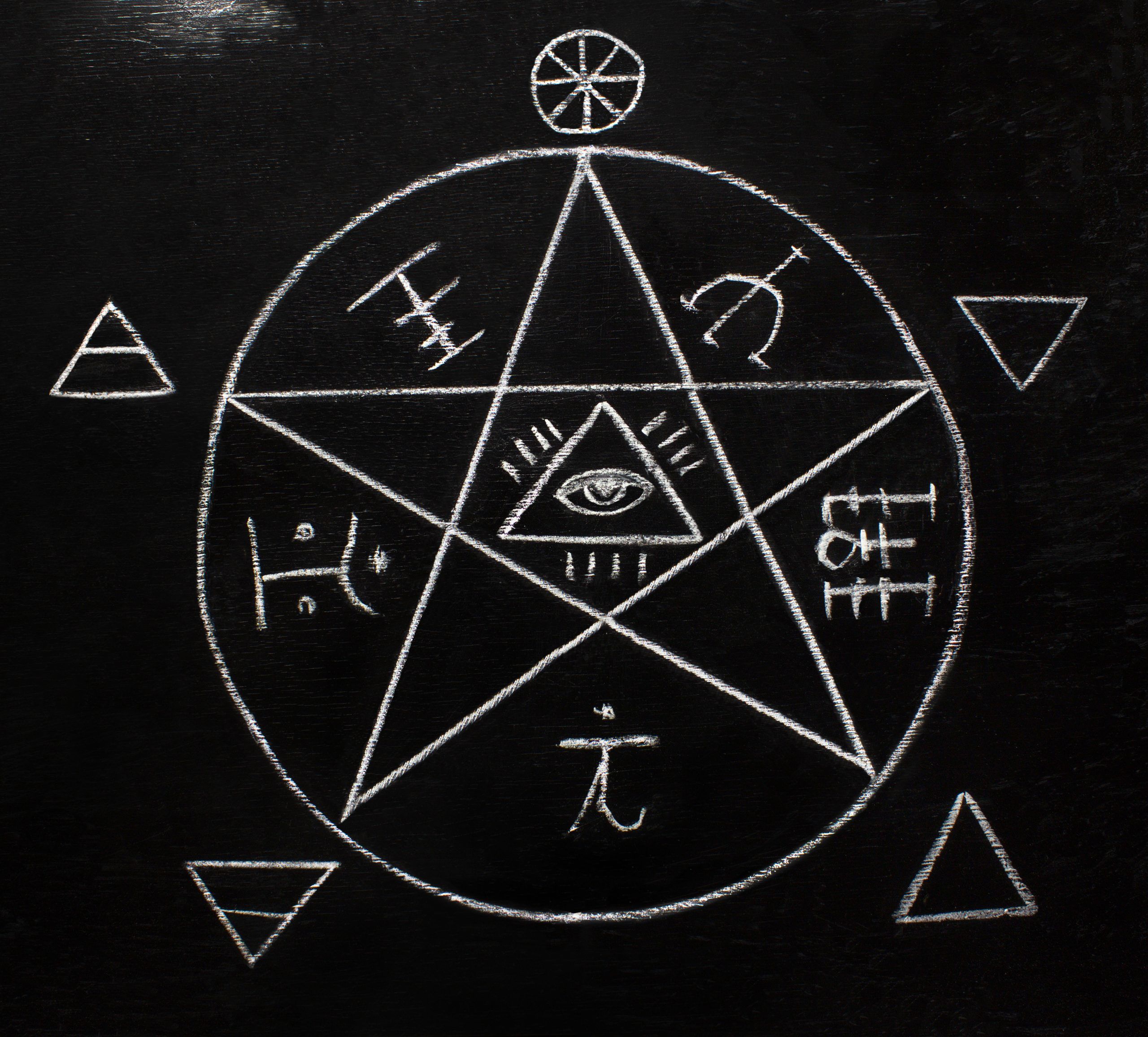 pentagram and symbols