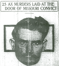 Picture of suspect serial killer Henry Moore in old newspaper clipping