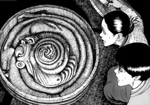 Spiral man from Junji Ito's Uzumaki manga