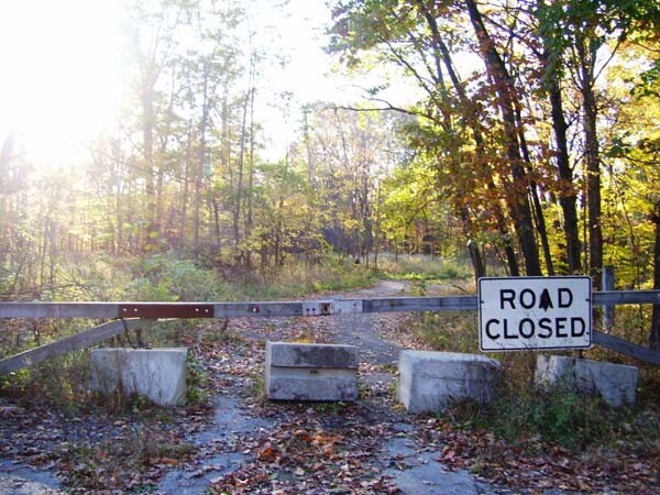 Road Closed sign from Helltown Ohio