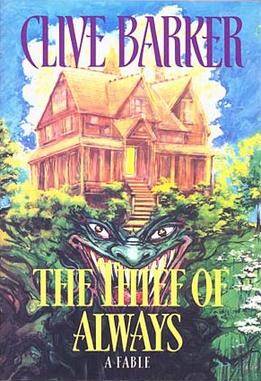The Thief of Always (1992)  book cover with colorful house and demon trees