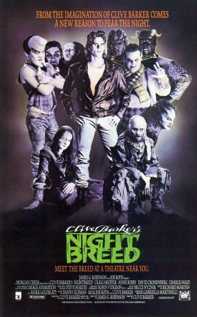 Nightbreed (1990) Clive Barker Horror movie Poster featuring a group of monster