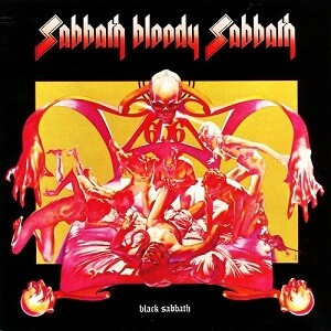 Black Sabbath Album Cover with monsters and humans all in red