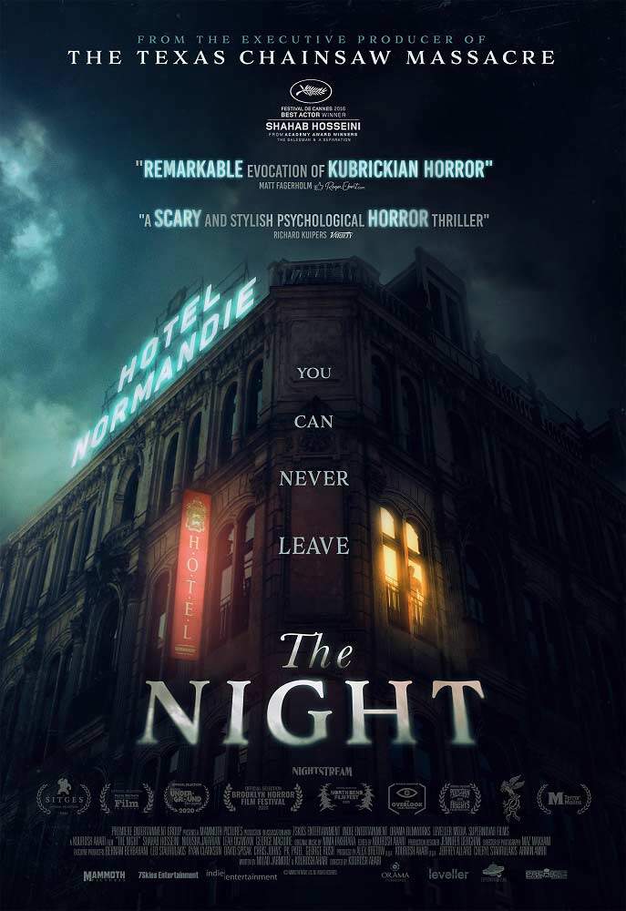 The night horror movie poster featuring a creepy apartment building