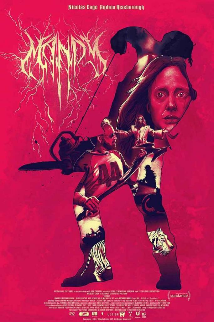 Mandy Alternative horror movie poster featuring a man with an axe and another with a chainsaw