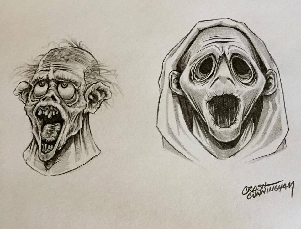 ghostface scream mask concept art two designs