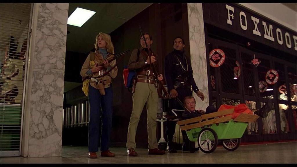 Dawn of the Dead 1978 horror movie image of survivors in the mall