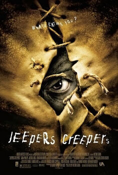 Jeepers Creepers Film poster featuring a scary eye peeking through a sack