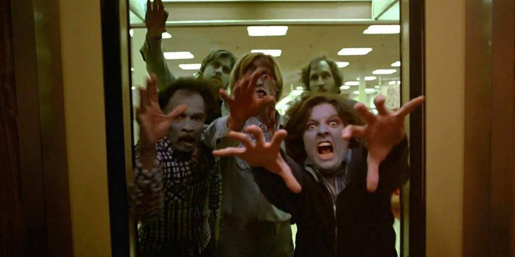 dawn of the dead 1978 horror movie still image of zombies