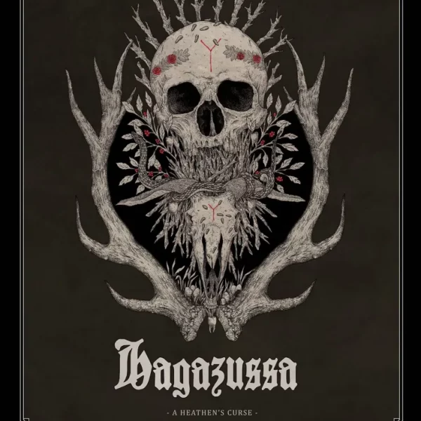 Hagazussa Movie Poster featuring skull and antlers