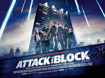 attack the block movie poster featuring a group of teens in front of a high rise building