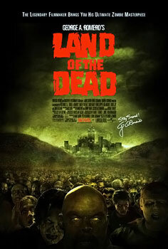 Land Of The Dead Horror Movie Poster featuring zombies and a city