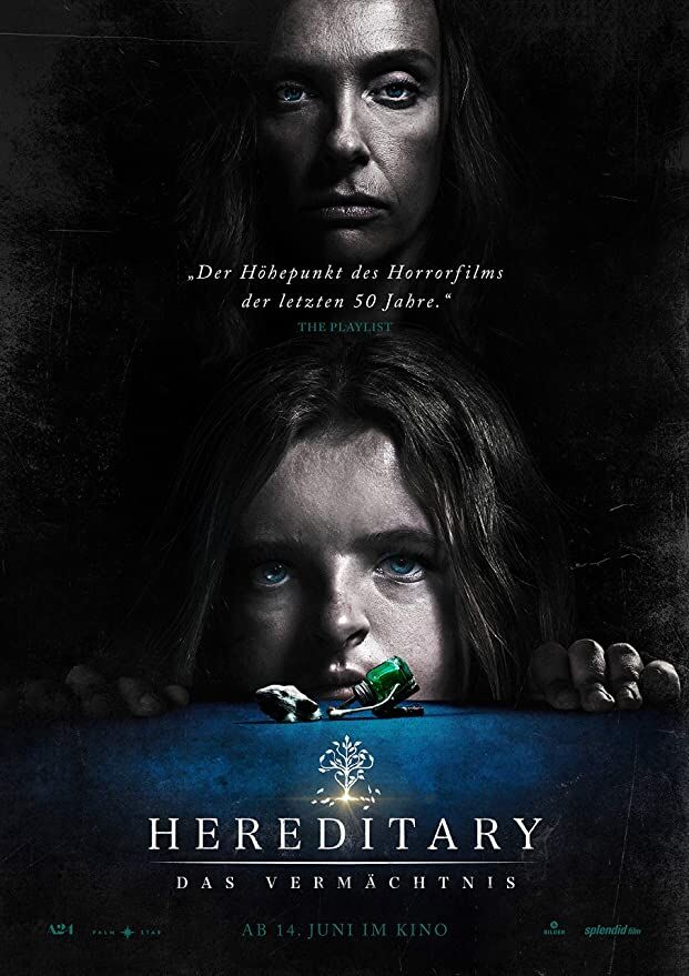 Hereditary Horror Movie Poster featuring a mother and child in a spooky scene